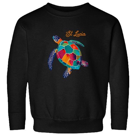 Turtle Pet St Lucia Pride Sea Turtle Surfer Scuba Diving Vintage Retro Sweatshirts