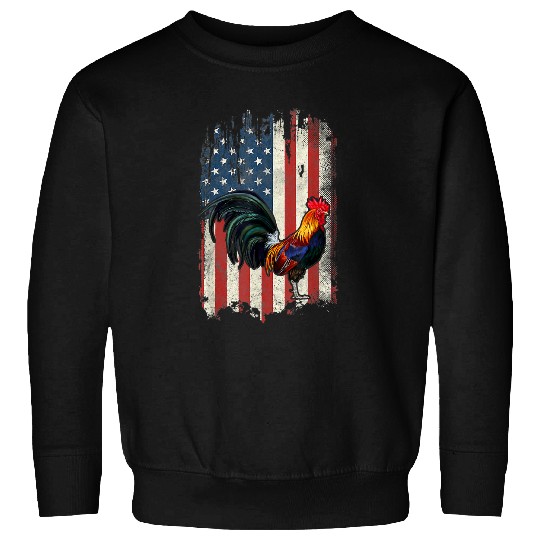 Chicken Pet American Flag Cock Fighting rooster Chicken Sweatshirts
