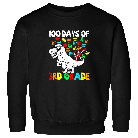 Dinosaur Pet Happy 100 Days Of 3rd Grade For Kids Boys Dinosaur T Rex Sweatshirts