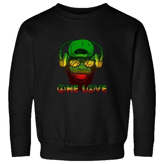 Gorilla Pet Rasta Reggae Gorilla One Love Peace Reggaeton Monkey Sweatshirts