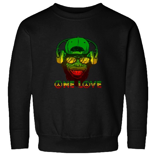 Gorilla Pet Rasta Reggae Gorilla One Love Peace Reggaeton Monkey Sweatshirts