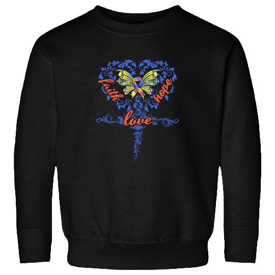Autism Puzzle Butterfly Meaningful Autism Awareness Gift Faith Hope Love Sweatshirts