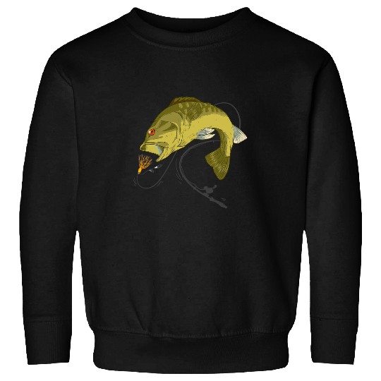 Fishing Fun Big mouth Bass attack lure funny fishing rod drill action Sweatshirts