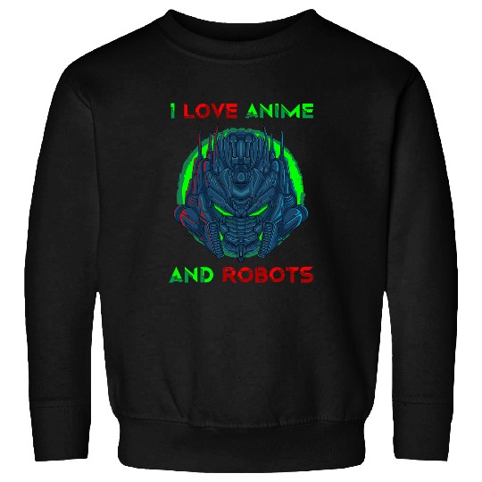 Aliens UFO I Love Anime And Robots Otaku Manga Alien Robot Sweatshirts