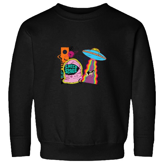 Aliens UFO I Need Space Funky Retro Alien Astronaut Mens Womens Tees Sweatshirts