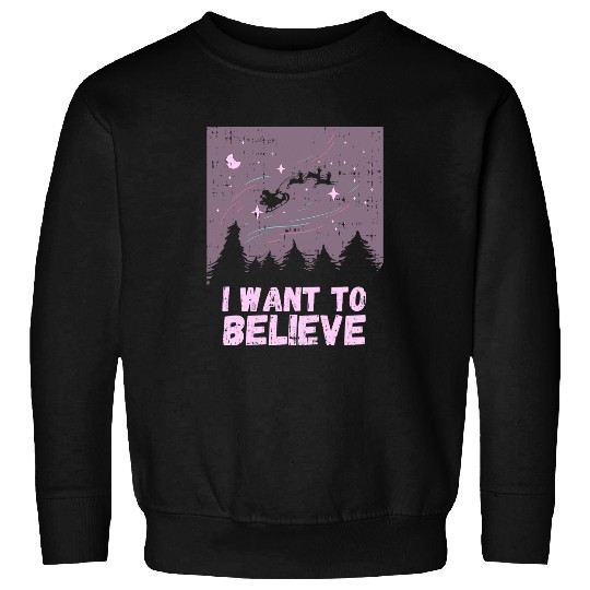 Aliens UFO I Want To Believe In Santa Alien UFO Paranormal Christmas 21 Sweatshirts