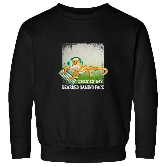 Bearded Dragon Pet This is my bearded gaming face Bearded Dragon Video game Sweatshirts