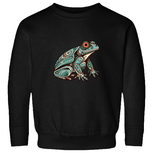 Frog Pet Native American Indian Style Art Pacific Northwest 14 Sweatshirts