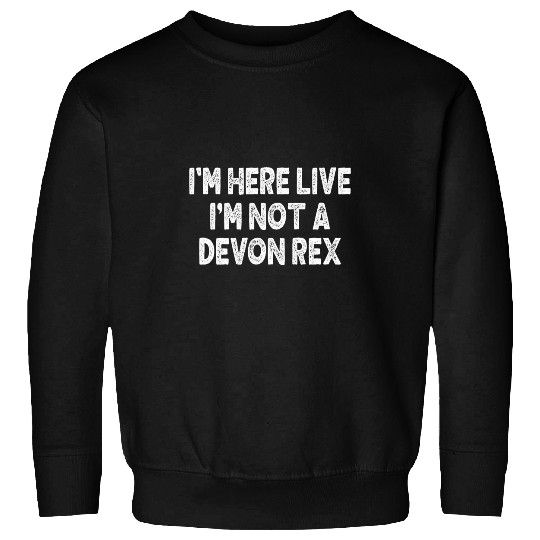 Dinosaur Pet Im Here Live Im Not aCat Devon rexs Lover Funny Meme Sweatshirts