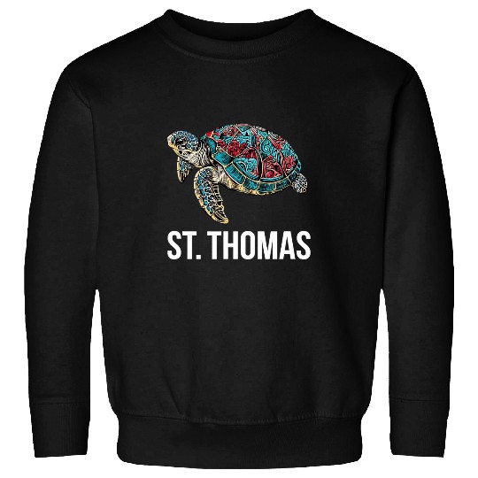 Turtle Pet St Thomas Tribal Sea Turtle Sweatshirts