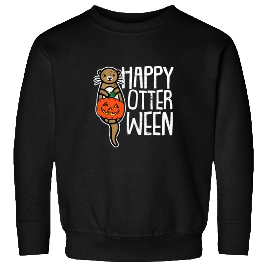 Otter Pet Otters Happy OtterWeen Lazy Halloween Costume Funny Animal Pun Sweatshirts