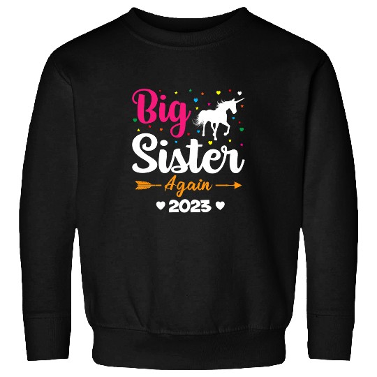 Unicorn Pet Big Sister Again Baby Announcement Sweatshirts