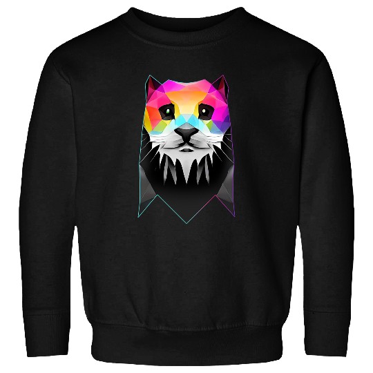 Otter Pet Polygonal Otter Face Geometric Fish Otter Head Sweatshirts