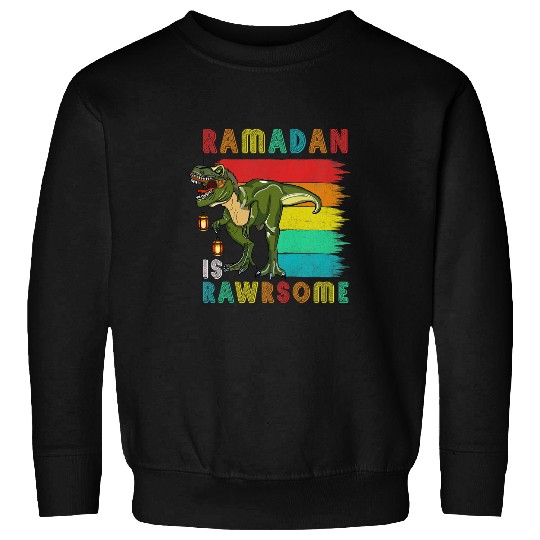 Dinosaur Pet Kids Ramadan Dinosaur Ramadan Is Rawrsome Ramadan Mubarak for Kid 1 Sweatshirts