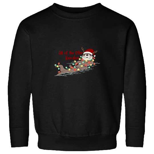 Otter Pet Otters Funny Santa Otter Reindeer Merry Claus Merry xmass Team Santa Sweatshirts