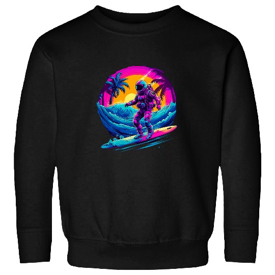 Astronaut Job Surfing Space Moon Stars Spacewalk Space Travel 03 Sweatshirts