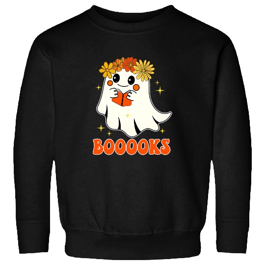 Book Fun Funny Booooks ghosts Reading Book Lover Happy Halloween Day 1 Sweatshirts
