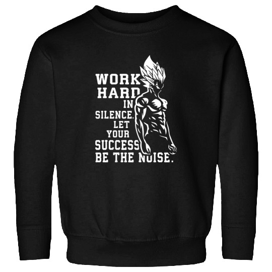Work Hard In Silence Anime Gym Fitness Workout Motivational Sweatshirts