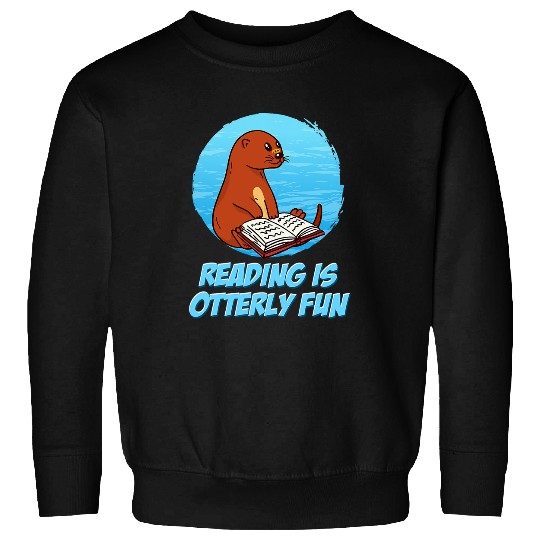 Otter Pet Zoo Book Animal Lover Bookworm Funny Sea Otter Reading Lover Sweatshirts