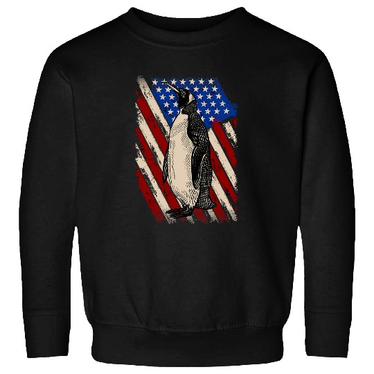 Penguin Pet Vintage Penguin Animal Zookeeper American Flag Sweatshirts