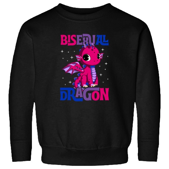 Dragon Pet Bisexual Dragon Funny Cute Majestic Bi Pride Flag Sweatshirts