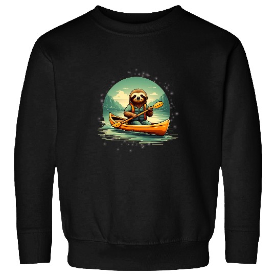 Sloth Pet Kayaking Sloth Canoe Lover Funny Animals Vintage Sweatshirts