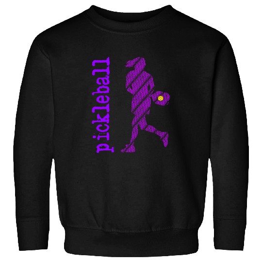 Sport Pickleball Player Typography V Neck Purple Sweatshirts