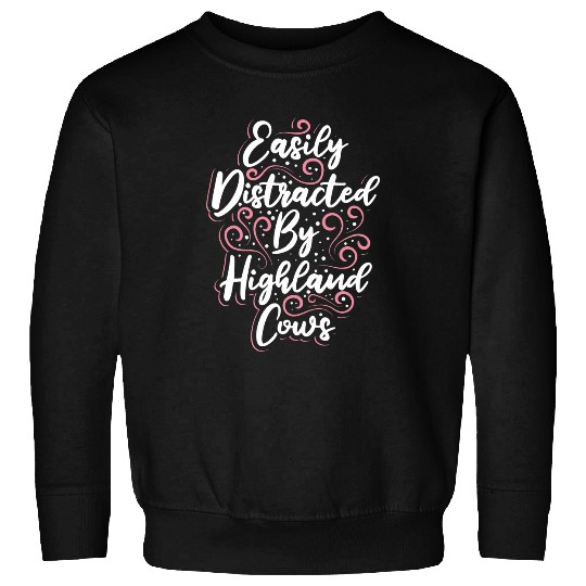 Cow Pet Highland Cattle Cute Easily Distracted by Highland Cows 01 Sweatshirts