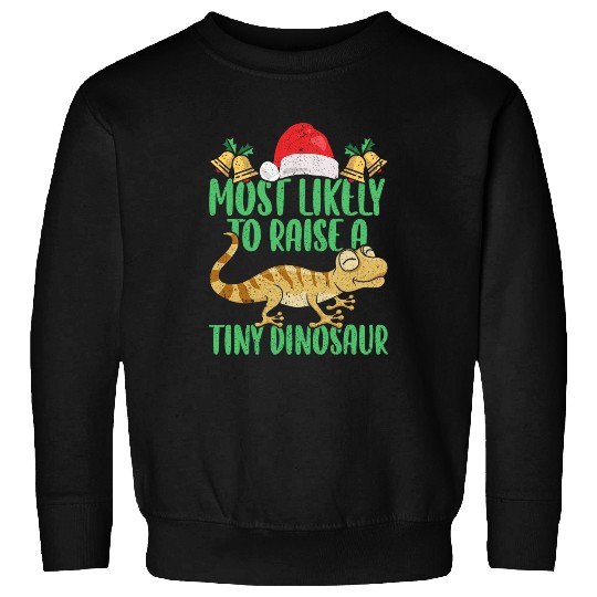 Gecko Pet Funny Lizard Reptile Tiny Dragon Leopard Gecko Christmas Sweatshirts
