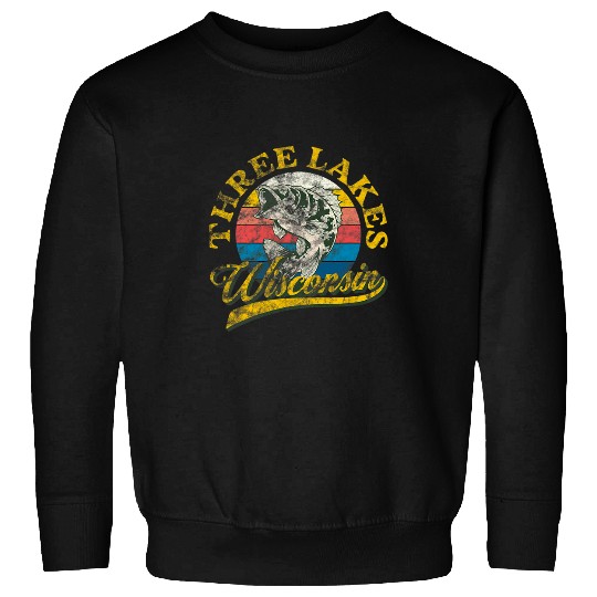 Fishing Fun THREE LAKES WISCONSIN WI Fish Fishing Northern Wisconsin Sweatshirts