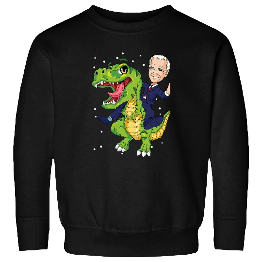 Dinosaur Pet Joe Biden Riding Trex Dinosaur Patriotic 4th of July Kids Sweatshirts