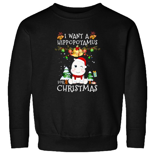 Hippo Pet I Want A Hippopotamus For Christmas xmass Hippo Pajamas 216 Sweatshirts