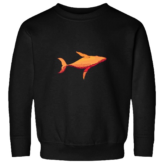 Whale Pet Orange Whale Happiness Sweatshirts