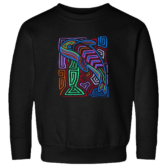 Whale Pet Orca Killer Whale Mola Art by Panama Kuna Tribe 1 Sweatshirts