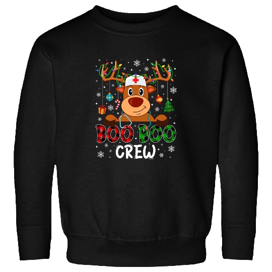 nurses Job Reindeer Boo Boo Crew nurses Christmas nurses Sweatshirts