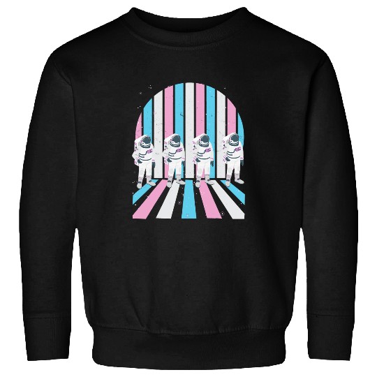 Astronaut Job Transgender Astronaut Moon Trans Pride LGBT Flag Sweatshirts