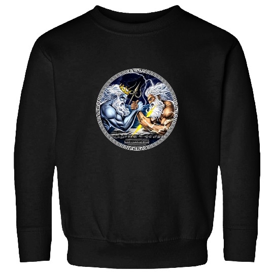 Sport Wrestling Zeus Poseidon Arm Wrestling Ancient Greek Mythology Gods Sweatshirts