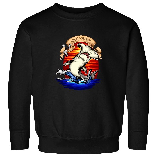 Shark Pet Hammerhead Shark Sailboat Jib Anchor Yacht Sailor Sweatshirts