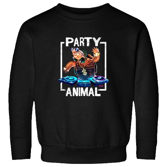 Turtle Pet Party Animal Turtle DJ Hip Hop ClubMix on Turntables Turtles 43 Sweatshirts