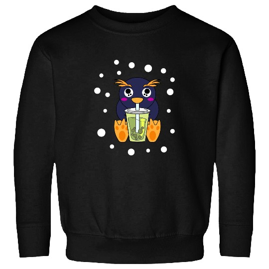 Penguin Pet Tea Cup Cute Kawaii Bubble Tea Lover Milk Tea Sweatshirts