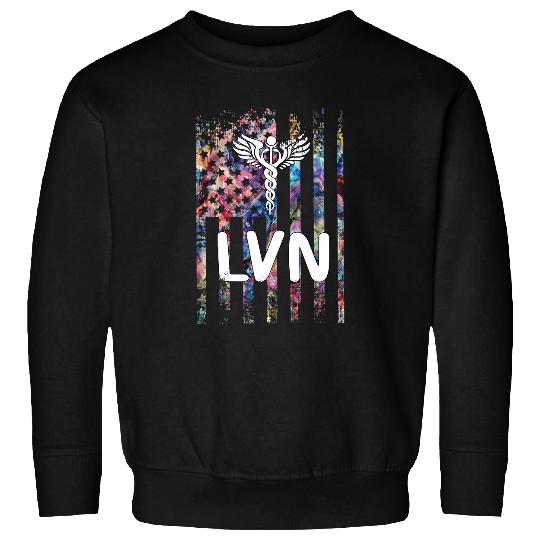 nurses Job LVN US Flag Licensed Vocational nurses LVN Nursing Student Sweatshirts
