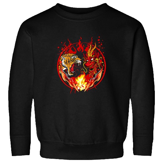 Dragon Pet and Dragon  Japanese Dragon Tiger Sweatshirts