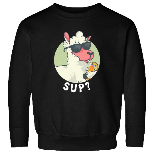 Sheep Pet in sunglasses drinks a cocktail Farmer Sweatshirts
