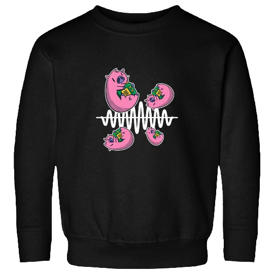 Pig Pet Fly Around Frequency Waves Ham Radio Operator Sweatshirts