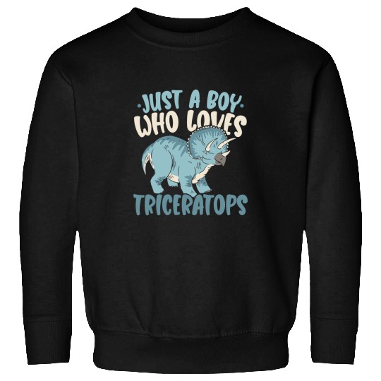 Dinosaur Pet Just A Boy Who Loves Triceratops Dinosaur Lover Dino Sweatshirts