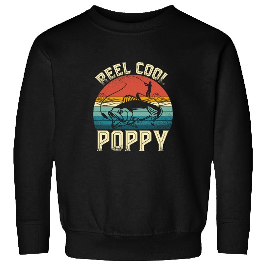 Fishing Fun Mens Funny Fathers Day vintages Fishing Reel Cool Poppy 02 Sweatshirts