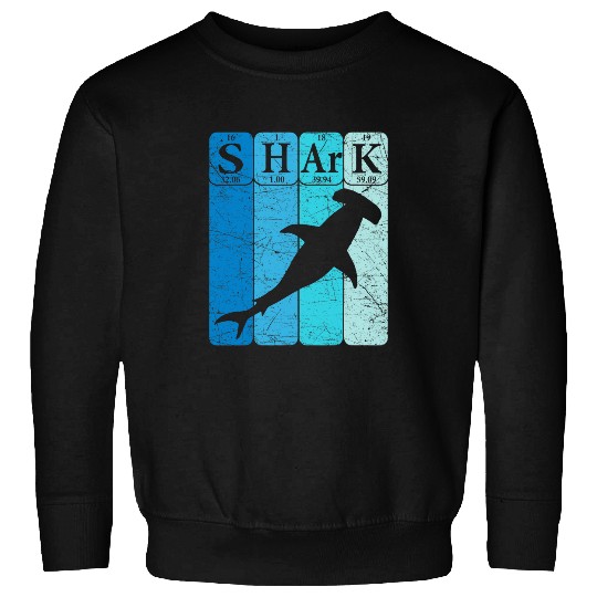 Shark Pet Hammerhead Shark Periodic Table Elements Retro Shark 3 Sweatshirts