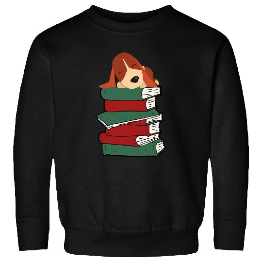 Book Fun Funny Dog and Book Lover Reading Basset Hound Sweatshirts