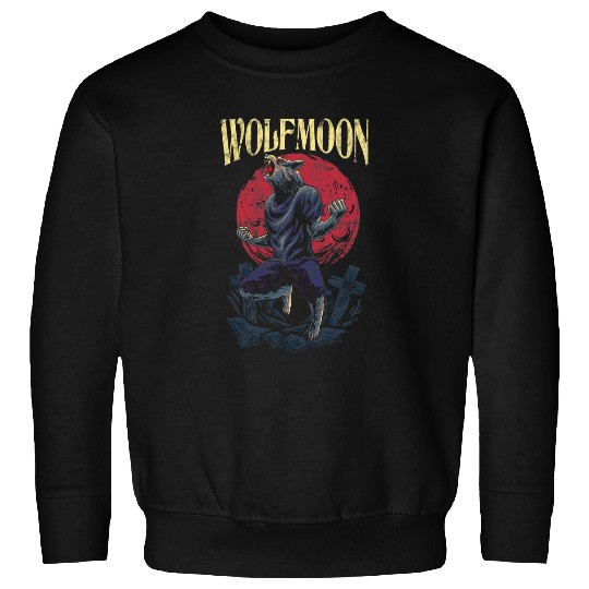 Coyote Mammal wolfsmoon Red Moon Design For Werewolfs Movies And Wolves Fans Sweatshirts