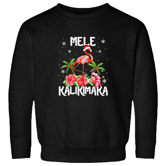 Flamingo Pet Mele Kalikimaka Merry Christmas Lights Santa Flamingo 5 Sweatshirts